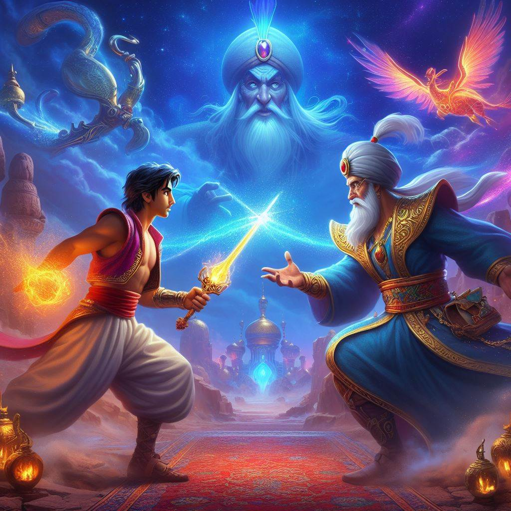 Aladdin and the Sorcerer: Duel Sihir di Gulungan Timur
